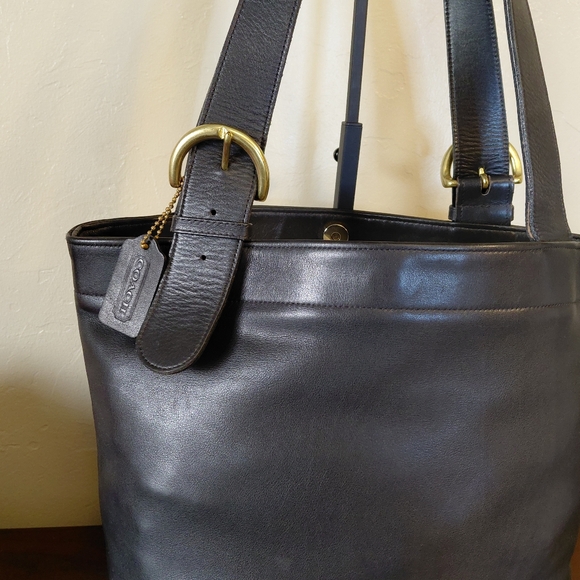 Coach Soho Lafayette Black Leather Tote Bag Vintage - Picture 3 of 16